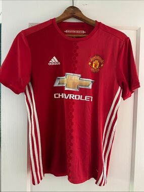 Adidas Manchester United Ibrahimovic Red Home Jersey with Chevrolet Logo Medium
